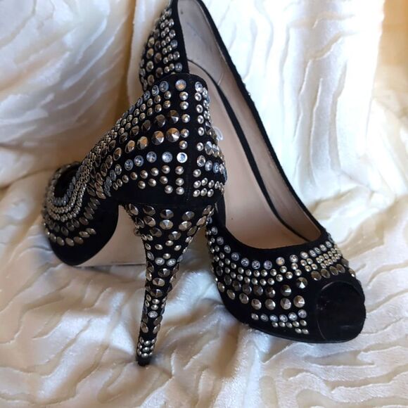 BEBE 💎 Annette  Jeweled And Studded Stilettos Size 6 - Picture 7 of 17